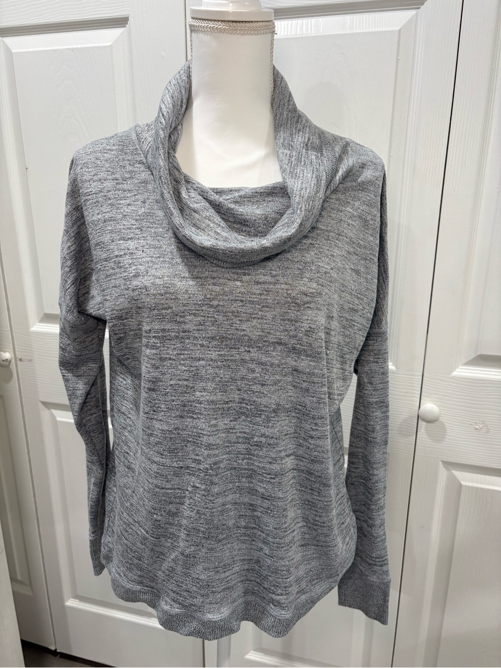 Gerry Weber Light Gray Marled Cowl Neck Sweater